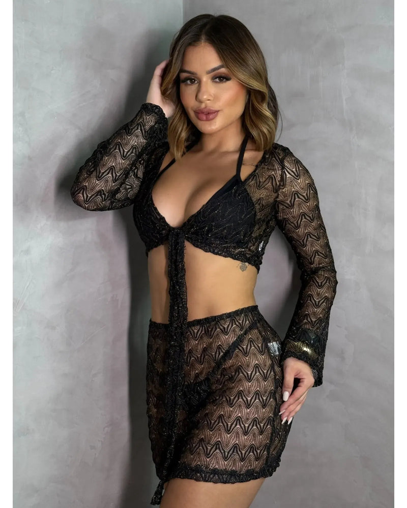 Conjunto Saida De Praia Top + Saia - Lux