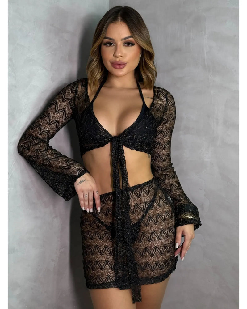 Conjunto Saida De Praia Top + Saia - Lux